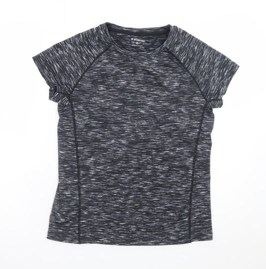 Atmosphere Womens Black Grey Short Sleeve Activewear T-Shirt Size 8