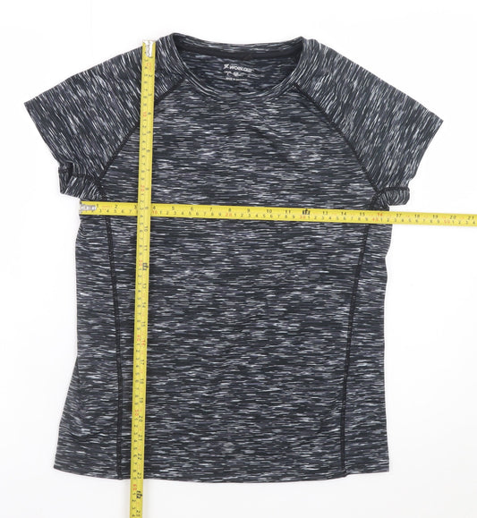 Atmosphere Womens Black Grey Short Sleeve Activewear T-Shirt Size 8