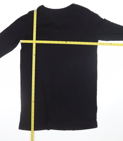 Dunnes Stores Women’s Black Shift Dress Size 10 Long Sleeve Lace Neck