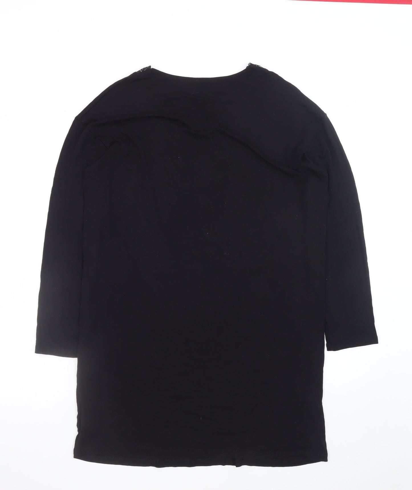 Dunnes Stores Women’s Black Shift Dress Size 10 Long Sleeve Lace Neck