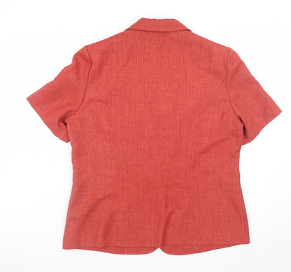Eastex Women's Red Short Sleeve Collared Blouse UK 12