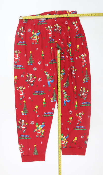 The Simpsons Men's Red Christmas Pyjama Pants Size S Cotton