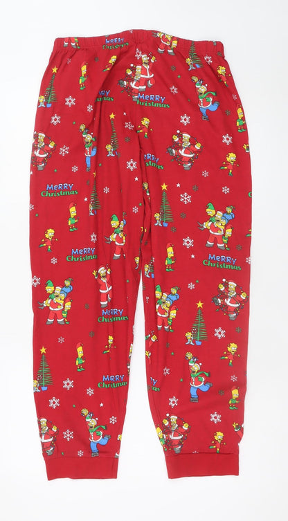 The Simpsons Men's Red Christmas Pyjama Pants Size S Cotton