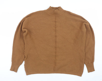 New Look Women Brown Mock Neck Knit Jumper Size S
