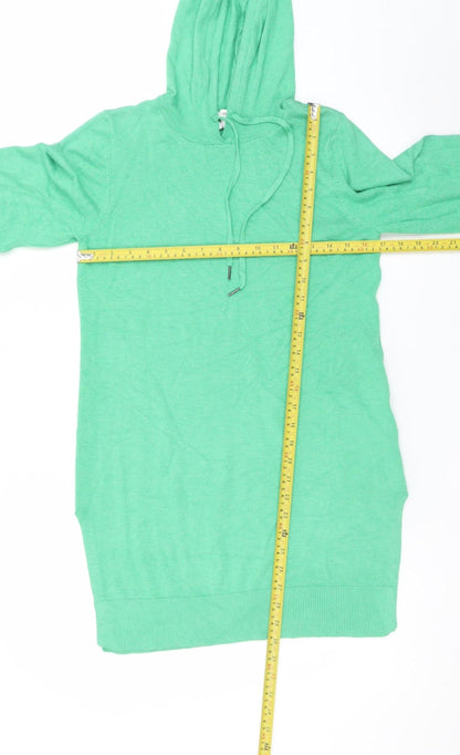 b.young Women’s Green Pullover Hoodie Dress XS Viscose Blend