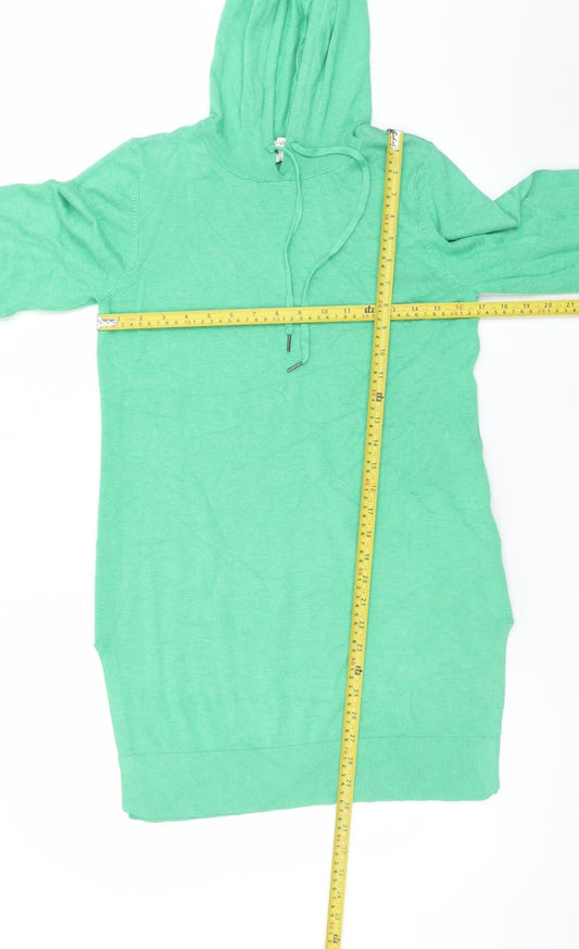 b.young Women’s Green Pullover Hoodie Dress XS Viscose Blend