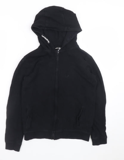 Pep&Co Boys Black Full Zip Hoodie 10-11 Years Cotton Casual Sweatshirt