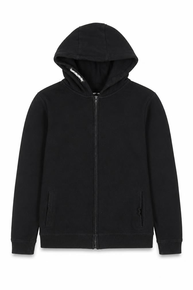 Pep&Co Boys Black Full Zip Hoodie 10-11 Years Cotton Casual Sweatshirt