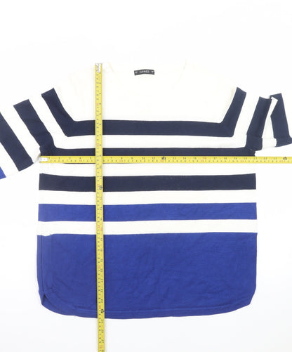 Dunnes Women Blue & White Striped Long Sleeve Jumper Size L