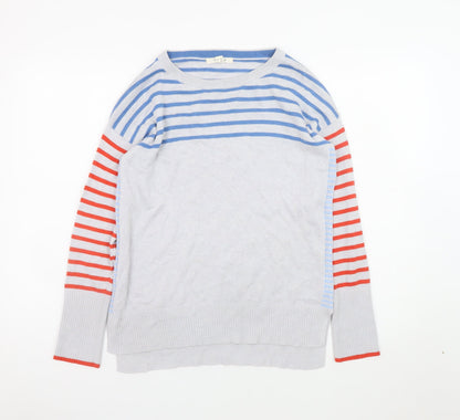 White Stuff Women's Multicoloured Striped Cotton Jumper Size 8
