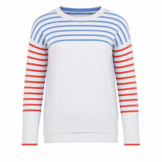 White Stuff Women's Multicoloured Striped Cotton Jumper Size 8