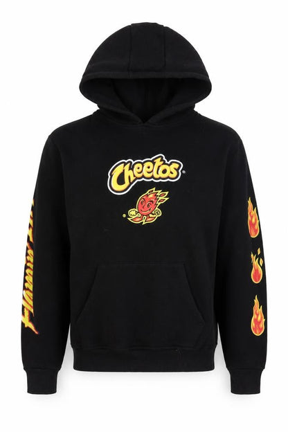 Cheetos Men’s Black XS Pullover Hoodie Graphic Print Fleece