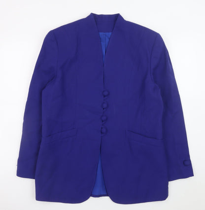 Libra Design Women's Blue Pure New Wool Suit Jacket Size 14
