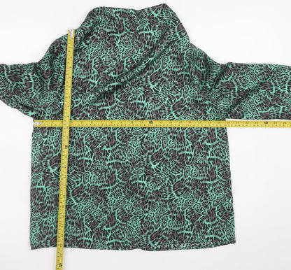 Marks and Spencer Women's Green Animal Print Long Sleeve Blouse Size 10