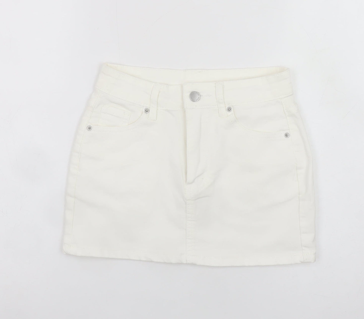 SHEIN Women’s White Denim Petite XS Mini Skirt