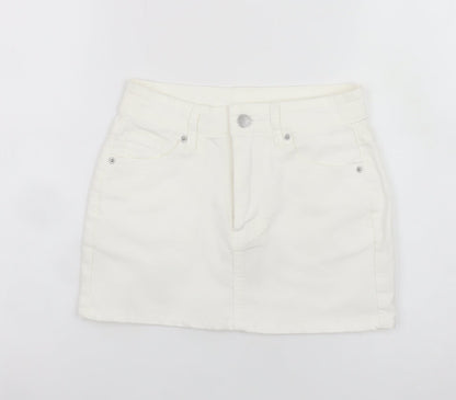 SHEIN Women’s White Denim Petite XS Mini Skirt