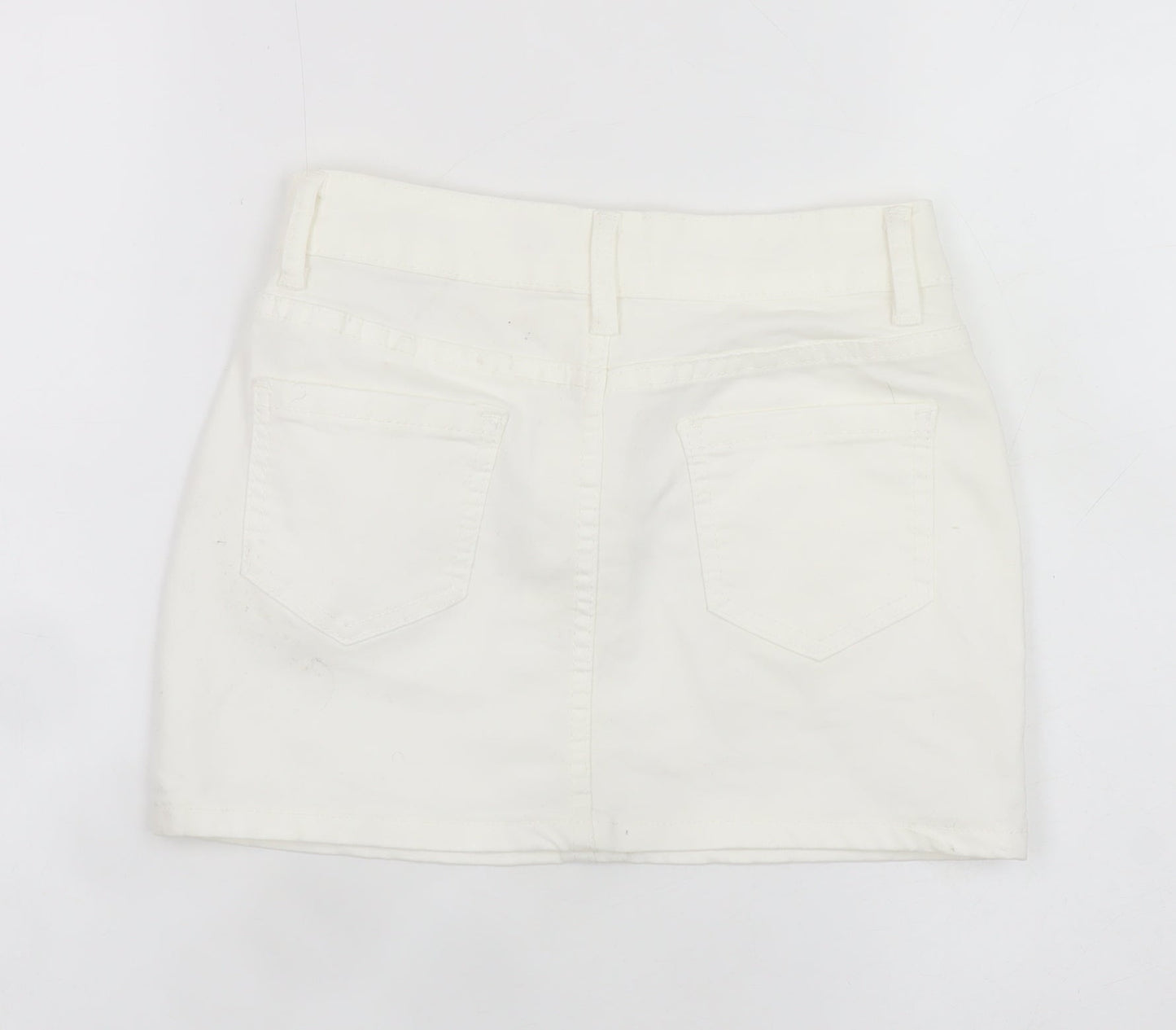 SHEIN Women’s White Denim Petite XS Mini Skirt