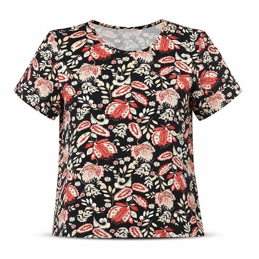 Eastex Women's Multicoloured Floral Jersey T-Shirt Size 12
