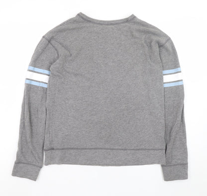 Hollister Women Grey Pullover Sweatshirt Small Los Angeles Print