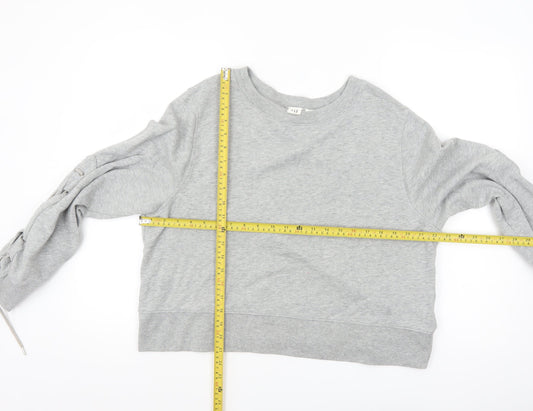 GAP Womens Grey Lace-Up Sleeve Pullover Sweatshirt Size L