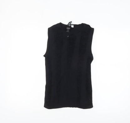 Collusion Women's Black Sleeveless Slim Fit Tank Top M/L