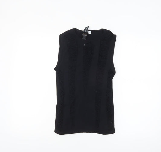 Collusion Women's Black Sleeveless Slim Fit Tank Top M/L