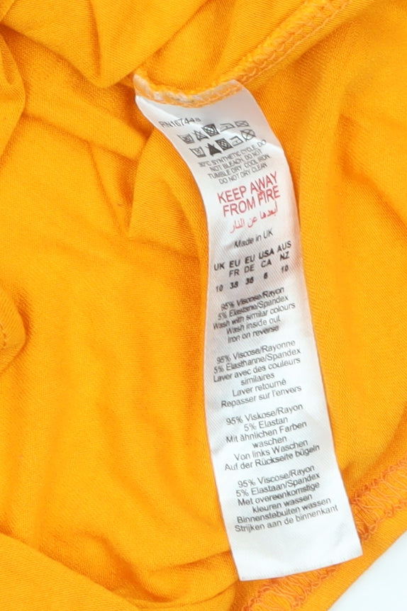 Boohoo Women’s Yellow Bodycon Midi Dress Size 10 Stretch Summer