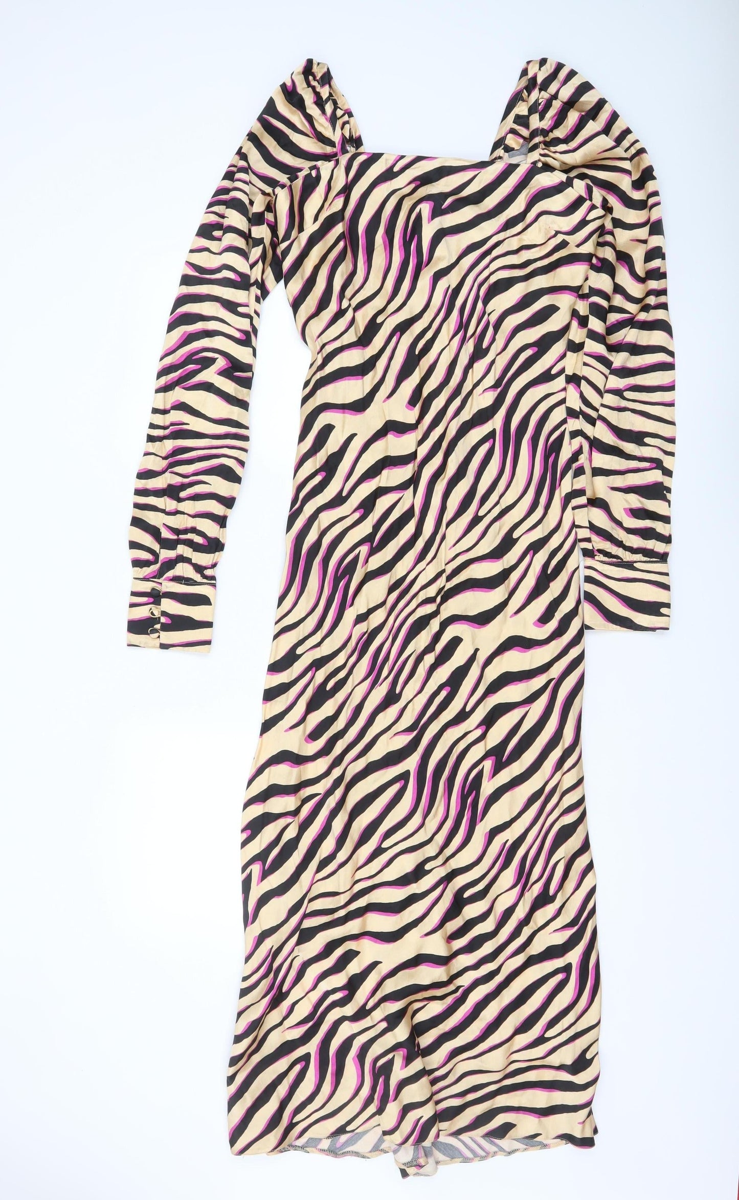 ASOS Women’s Multicoloured Animal Print Midi Bodycon Dress Size 10