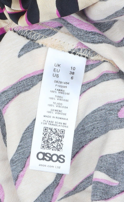 ASOS Women’s Multicoloured Animal Print Midi Bodycon Dress Size 10