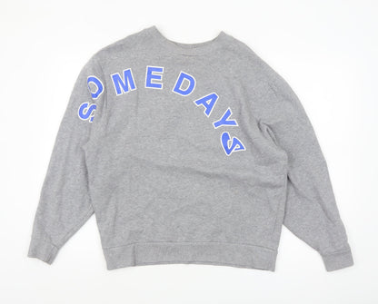 Collusion Men’s Grey 'Somedays' Graphic Pullover Sweatshirt XS