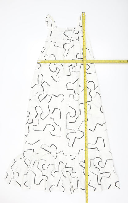 ASOS Women’s White Geometric Midi Slip Dress Size 6