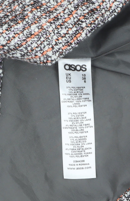 ASOS Women’s Multicoloured Tweed Mid-Length Overcoat UK 10