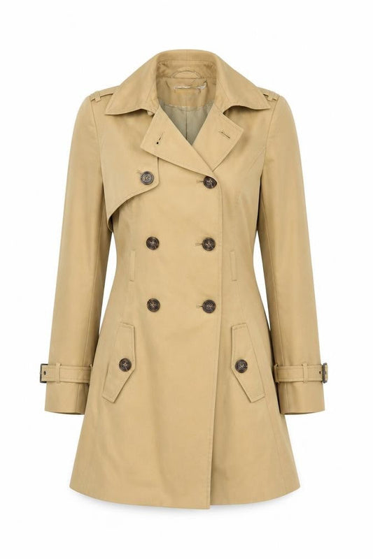 ASOS Women's Beige Trench Coat Size 4 Belted Classic Mid-Length
