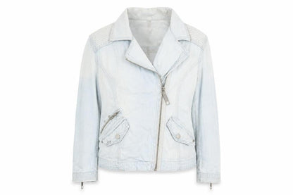 River Island Womens Blue Denim Biker Jacket Size 8