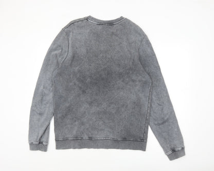 ASOS DESIGN Men's Grey Illinois USA Logo Crew Neck Sweatshirt M