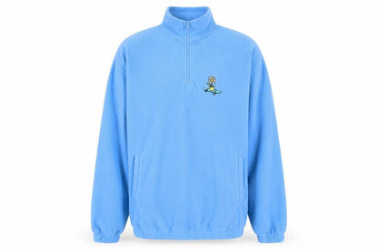 ASOS DESIGN Men's Blue Fleece 1/4 Zip Sweatshirt Size L Regular Fit