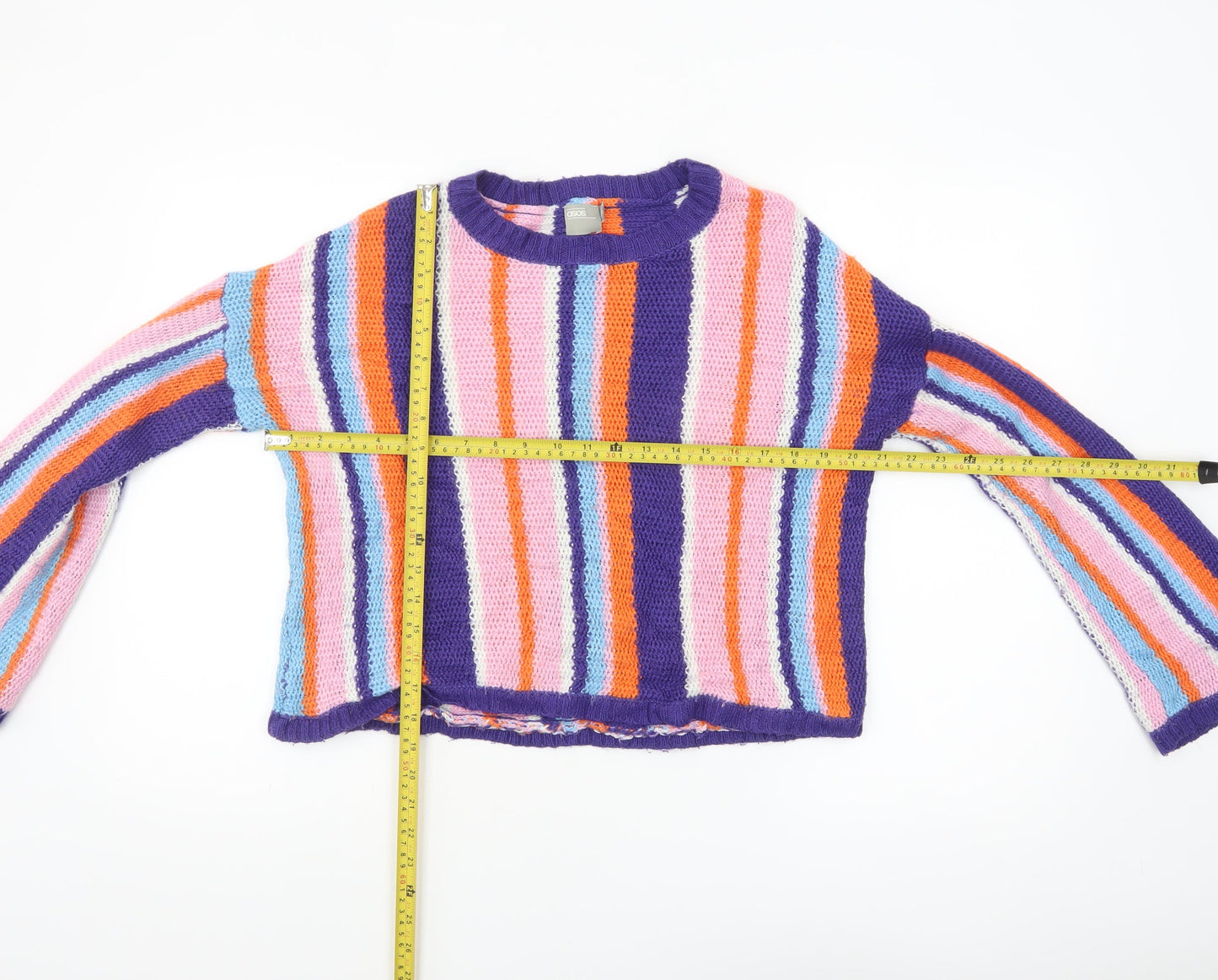 ASOS Women’s Multicoloured Striped Knit Jumper UK 10 Acrylic