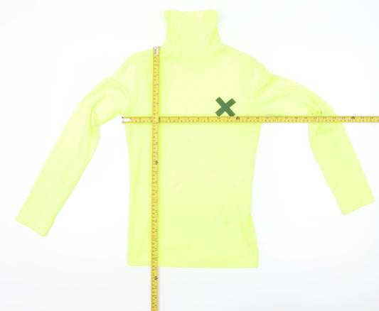 Collusion Womens Yellow Roll Neck Long Sleeve Slim Fit Top Size 8