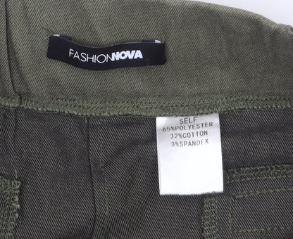 Fashion Nova Womens Green Cargo Short Skirt M Utility Style