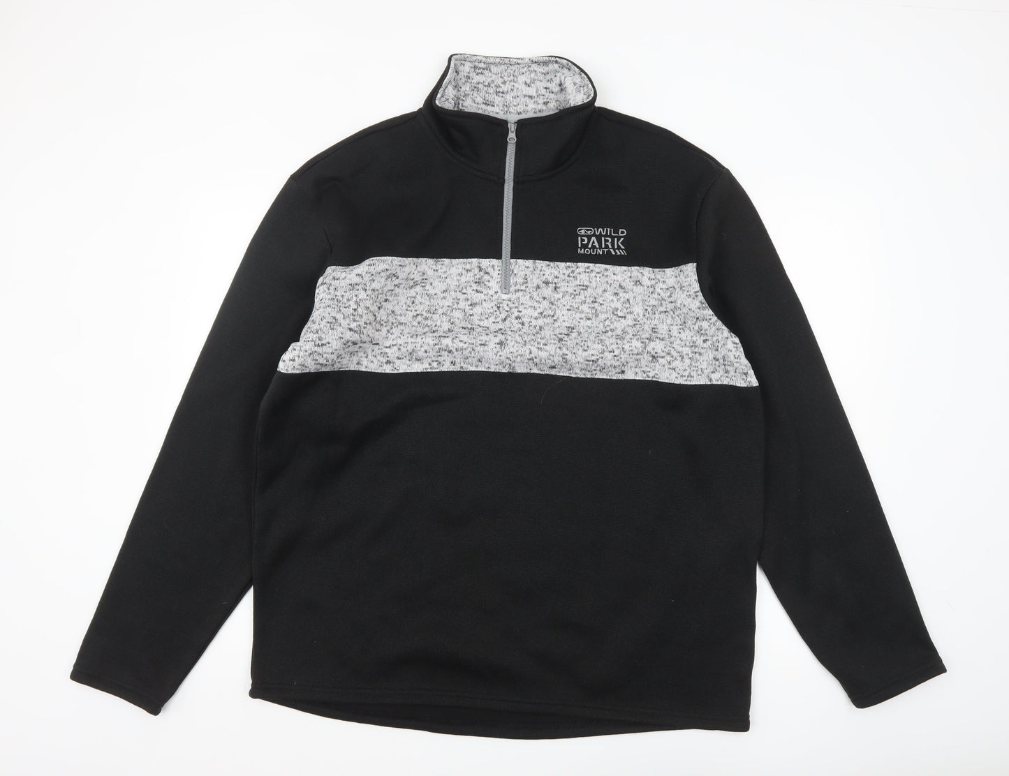 Atlas For Men Black L Fleece 1/4 Zip Outdoor Sweatshirt