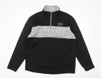 Atlas For Men Black L Fleece 1/4 Zip Outdoor Sweatshirt