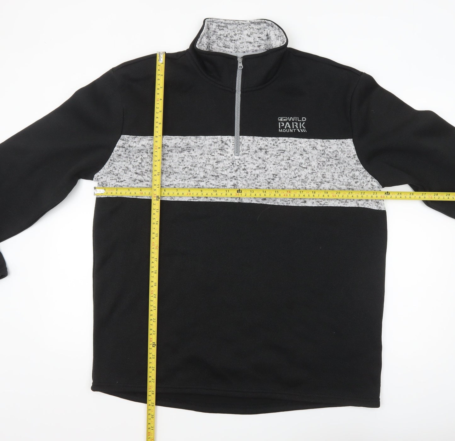 Atlas For Men Black L Fleece 1/4 Zip Outdoor Sweatshirt