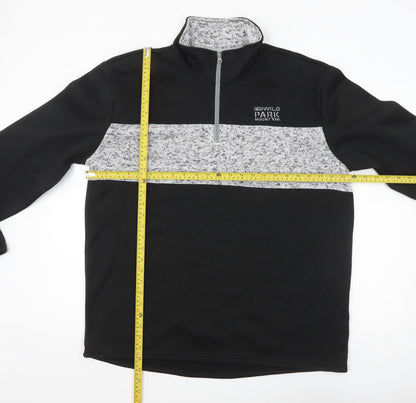 Atlas For Men Black L Fleece 1/4 Zip Outdoor Sweatshirt