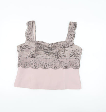 Presen De Luxe Women's Beige Lace Camisole Formal Top UK 18