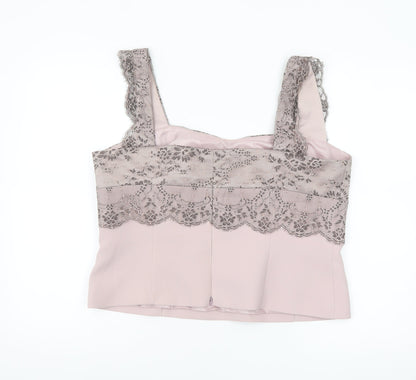 Presen De Luxe Women's Beige Lace Camisole Formal Top UK 18