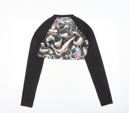 Collusion Women’s Multicoloured Cropped Long Sleeve Raglan Top S