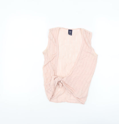 GAP Women’s Pink Knit Cotton Sleeveless Tie Front Camisole XS