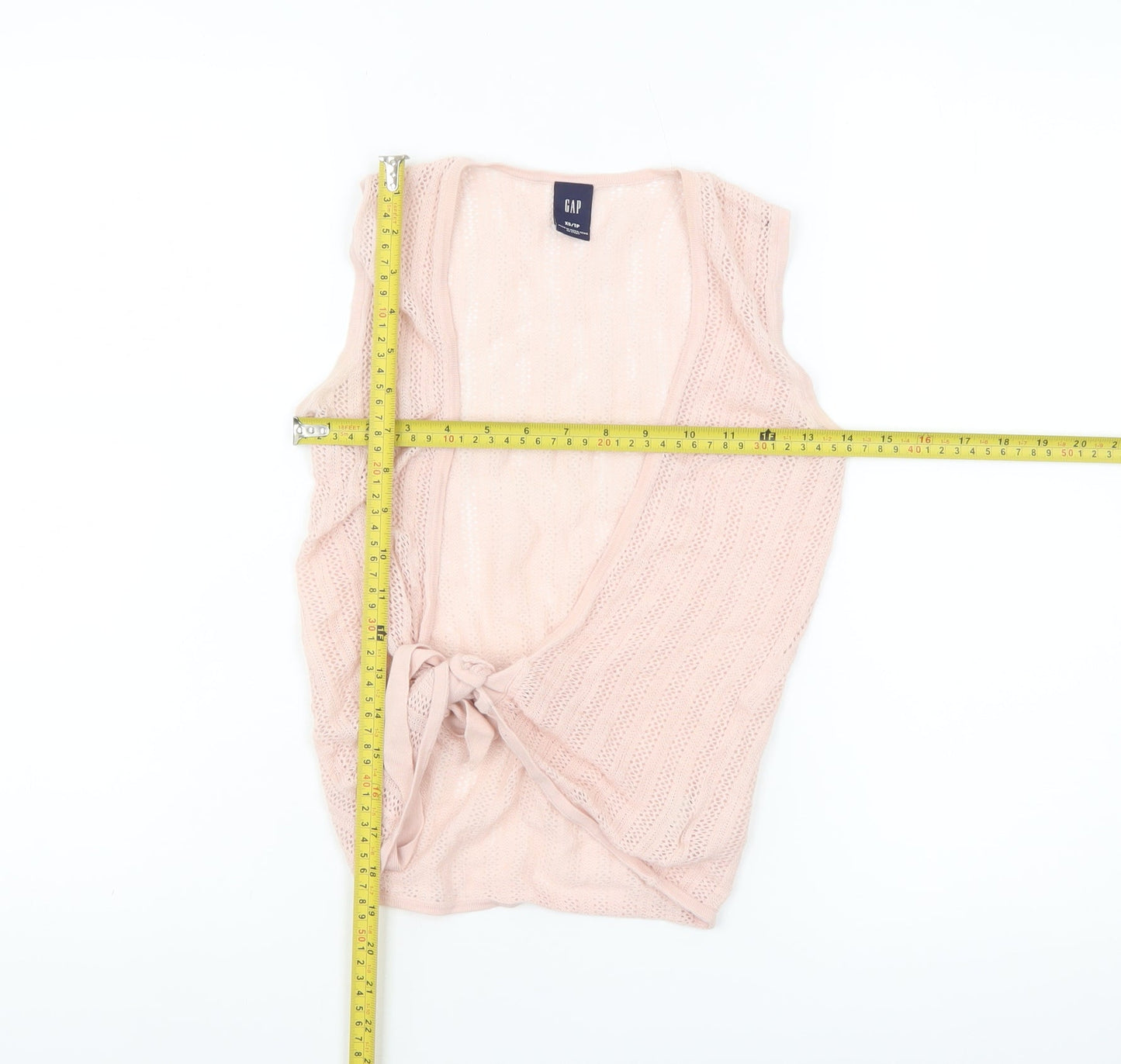 GAP Women’s Pink Knit Cotton Sleeveless Tie Front Camisole XS