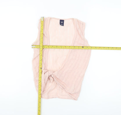 GAP Women’s Pink Knit Cotton Sleeveless Tie Front Camisole XS
