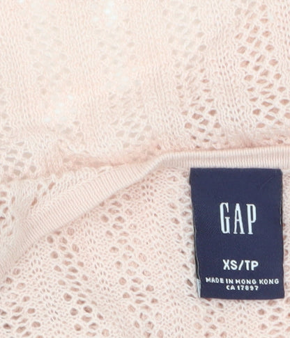 GAP Women’s Pink Knit Cotton Sleeveless Tie Front Camisole XS